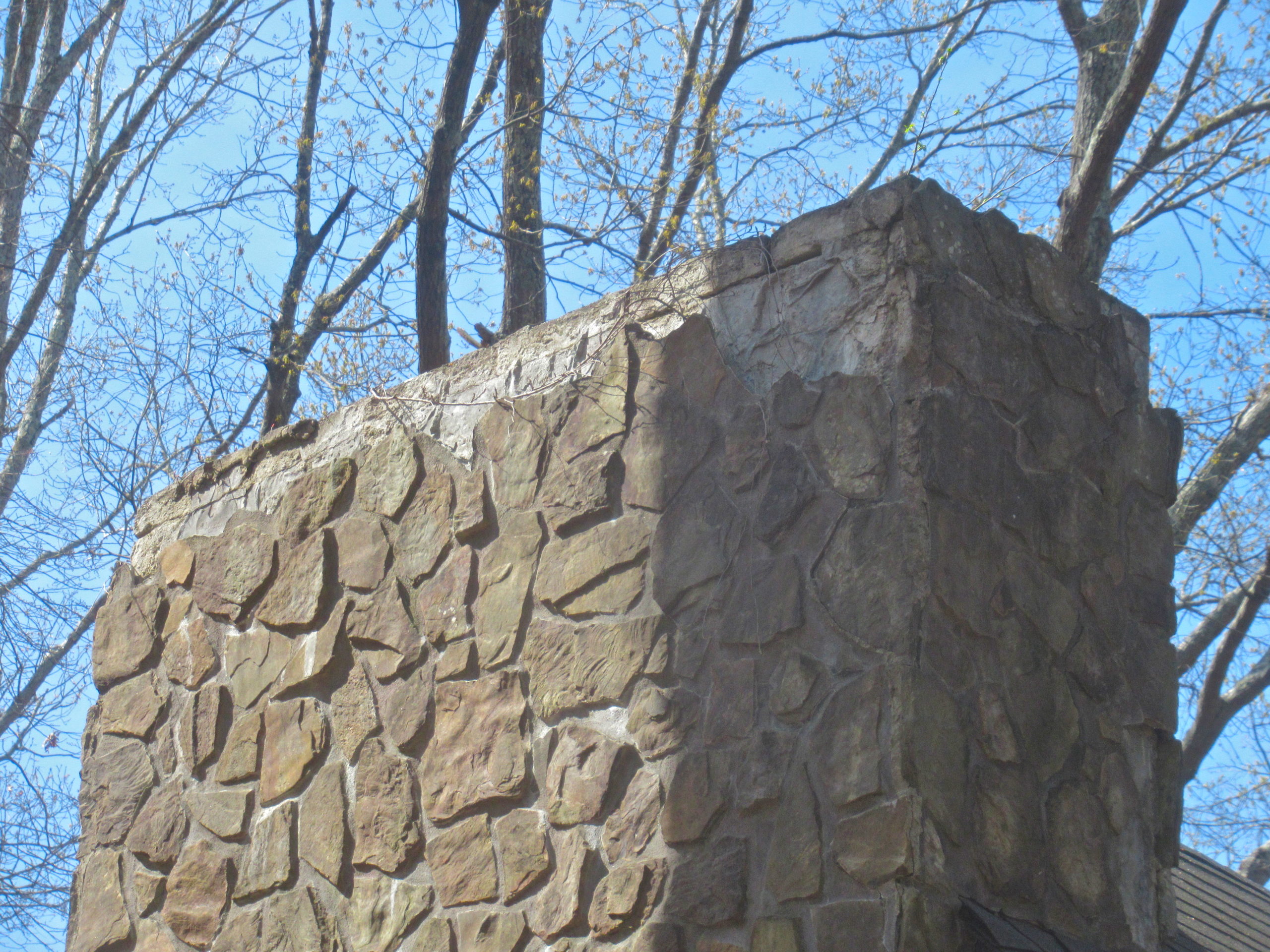 Broken chimney stones