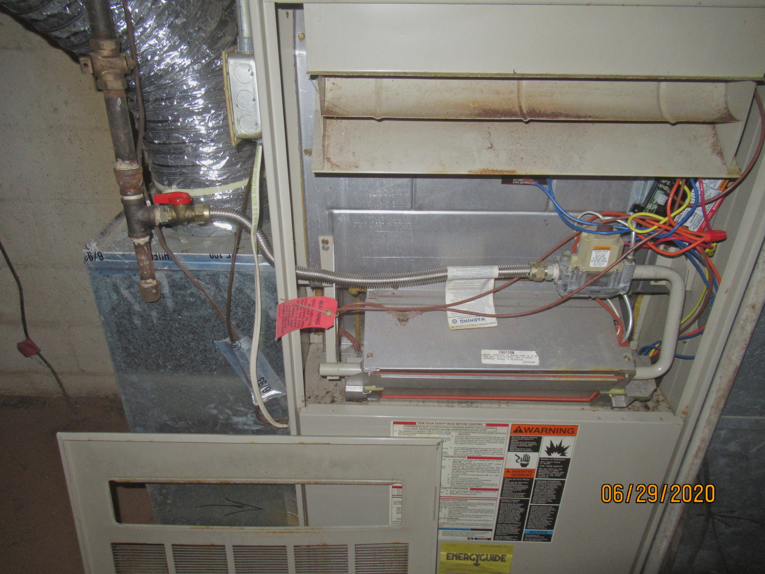 Flexible gas piping in cabinet