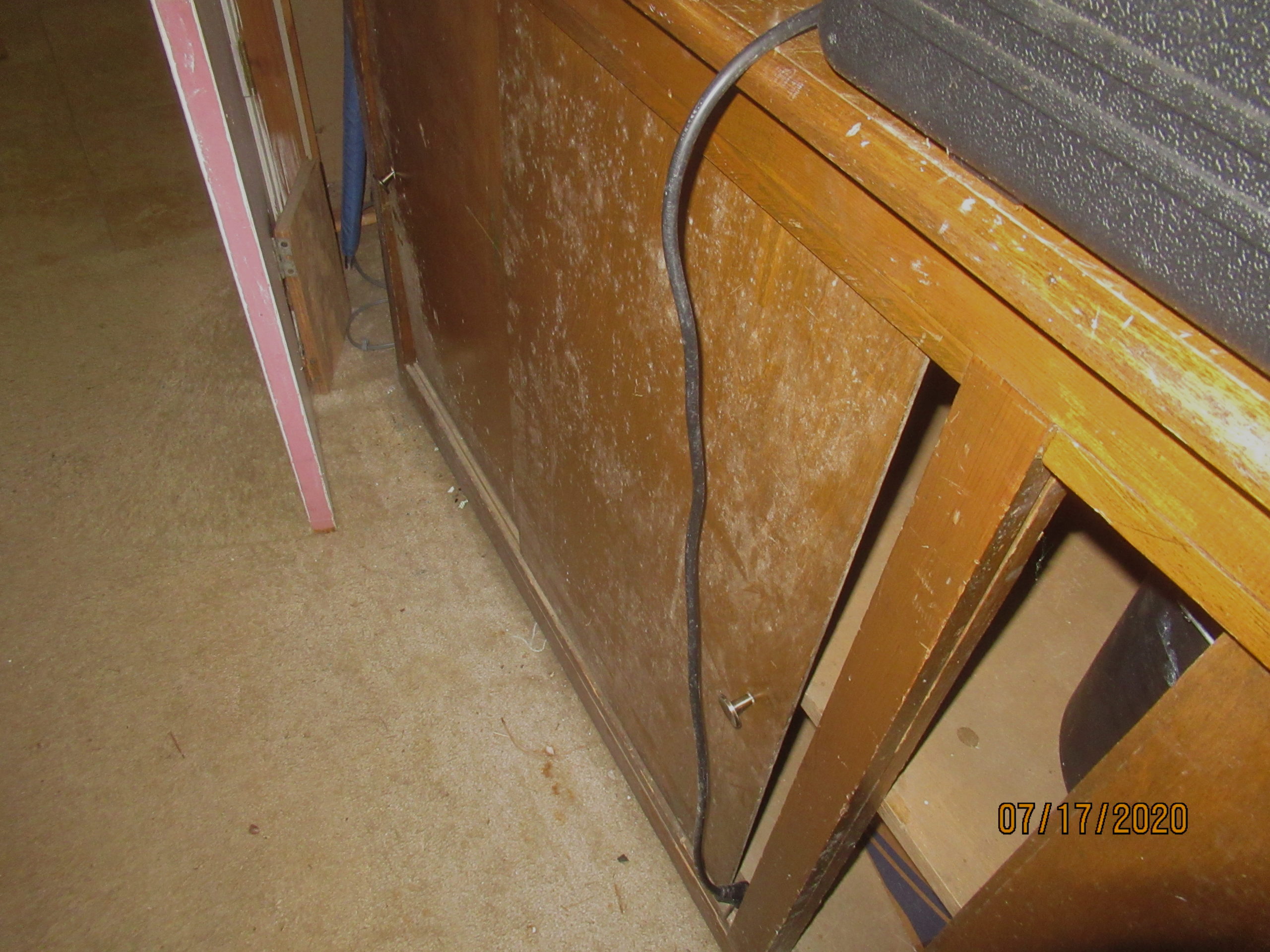 Mold growth on basement furniture