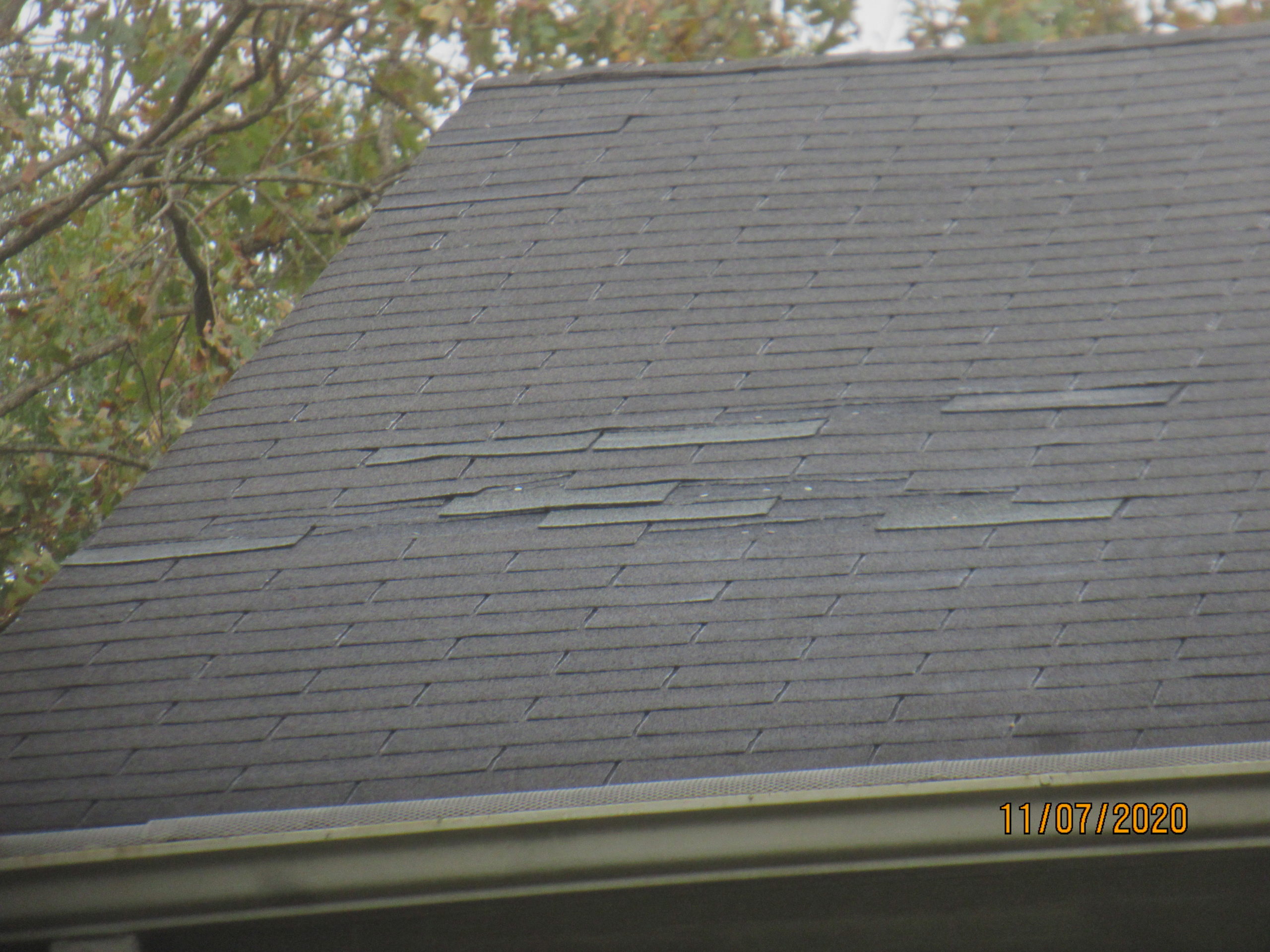 Missing and damaged shingles